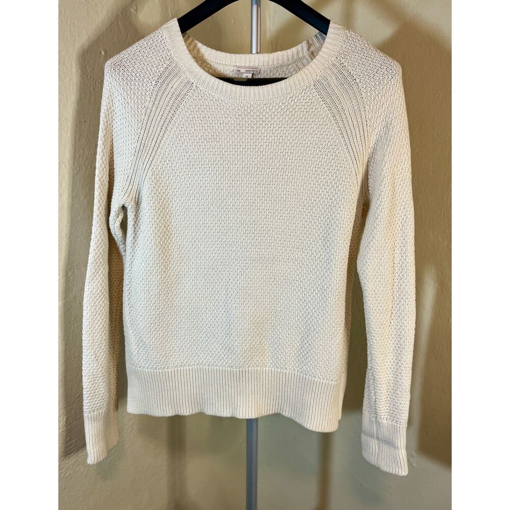 Woman's Gap moss stich sweater in a beige cream color M 100% Cotton